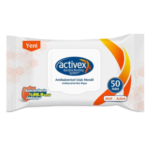Activex Aktif Koruma Antibakteriyel Islak Mendil 50'li