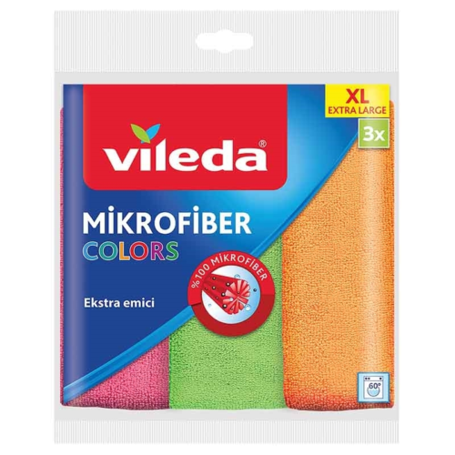 Vileda Colors XL 3’lü Mikrofiber Temizlik Bezi