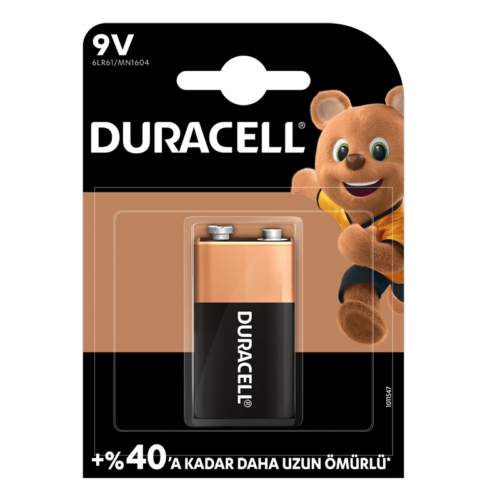 Duracell Alkalin 9 Volt Pil Tekli