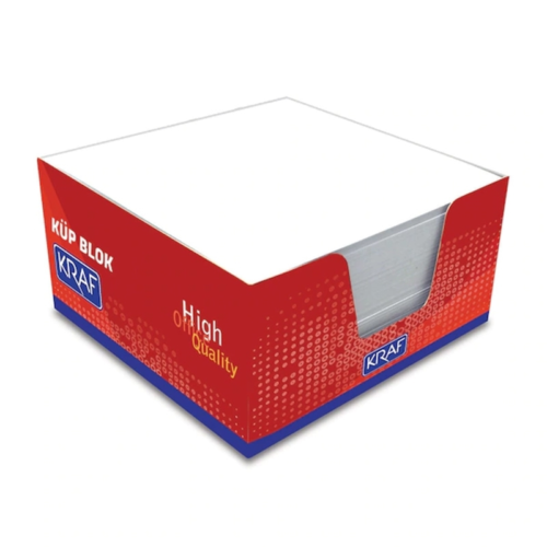 Kraf  8X8  cm 115 gr Beyaz Küp Blok Not Kağıdı