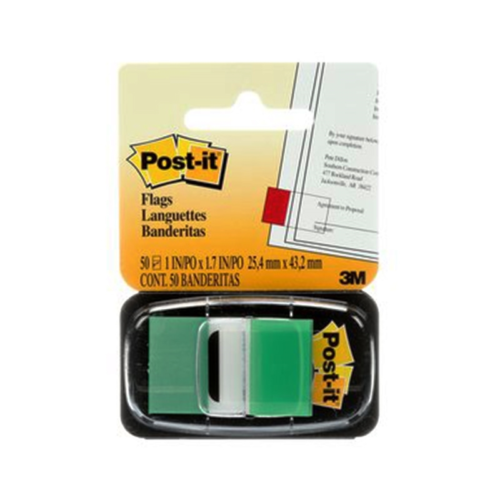 3M Post-it 680-3 Index Yapışkanlı Sayfa İşareti 25.4 mm x 43.2 mm Yeşil 50 Yaprak