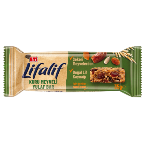 Eti Lifalif Kuru Meyveli Yulaf Bar 35 gr 12'li Eti Lifalif Kuru Meyveli Yulaf Bar 35 gr 12'li