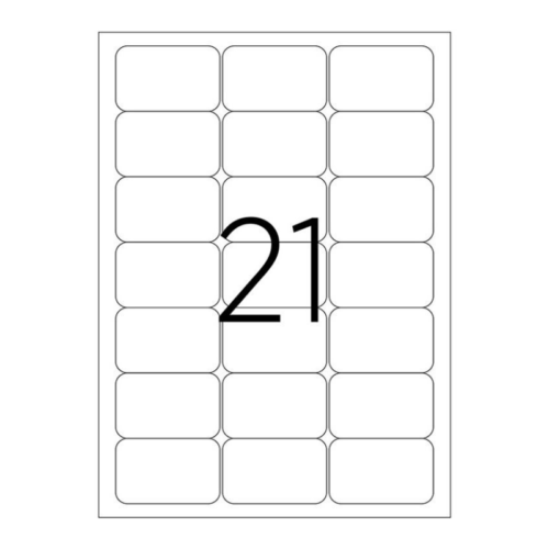 Bk Etiket 2021 Yuvarlak Kenar Etiket 63,5 X 38,1 Beyaz