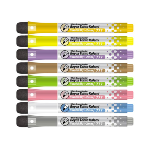 Kraf 777 Mıknatıslı & Silgili Tahta Kalemi 8'li Set Kraf 777 Mıknatıslı & Silgili Tahta Kalemi 8'li Set