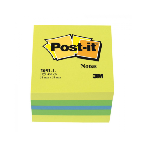 Post-It 2051-L Mini Küp not 51X51 Mm 400 Yaprak Sarı Tonları