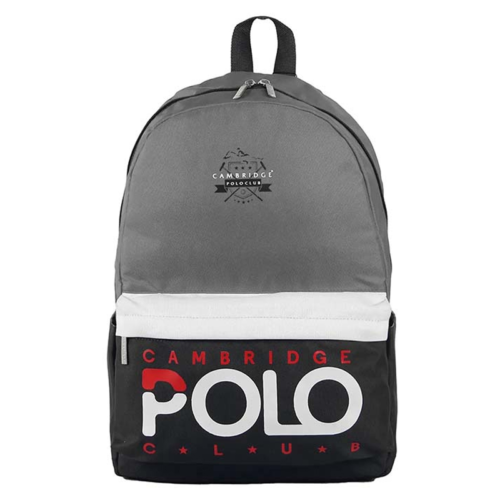 Cambridge Polo Club Preppy Tek Bölme Sırt Çantası Gri
