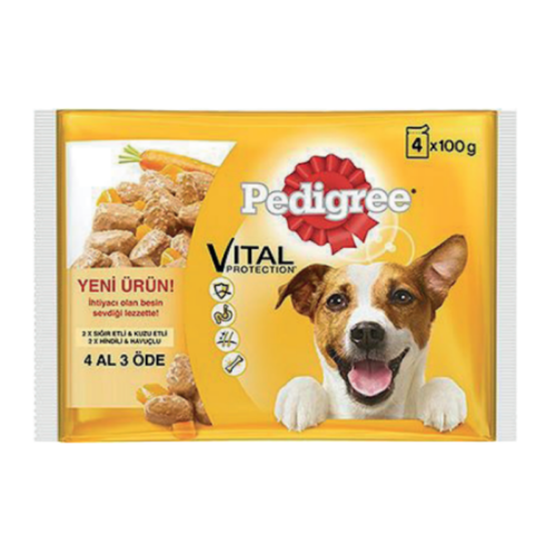 Pedigree Poşet Yetişkin Köpek Maması 400Gr 4lü