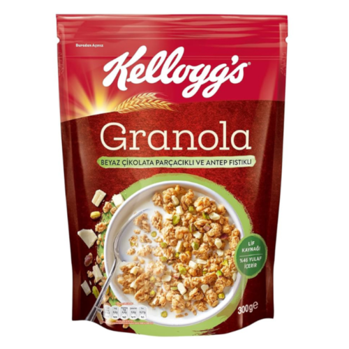 Kellogg's Beyaz Çikolatalı ve Antep Fıstıklı Granola 300 Gr Kellogg's Beyaz Çikolatalı ve Antep Fıstıklı Granola 300 Gr