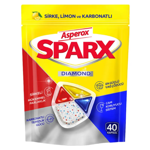 Asperox Sparx Diamond Bulaşık Makinası Tableti 40'lı Asperox Sparx Diamond Bulaşık Makinası Tableti 40'lı