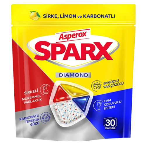 Asperox Sparx Diamond Bulaşık Makinası Tableti 30'lu