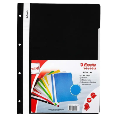 Esselte 4199 Siyah 50'li Paket Telli Dosya