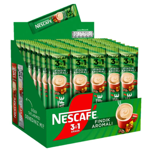 Nescafe 3'ü 1 Arada Kahve Fındık Aromalı 17 gr 48'li
