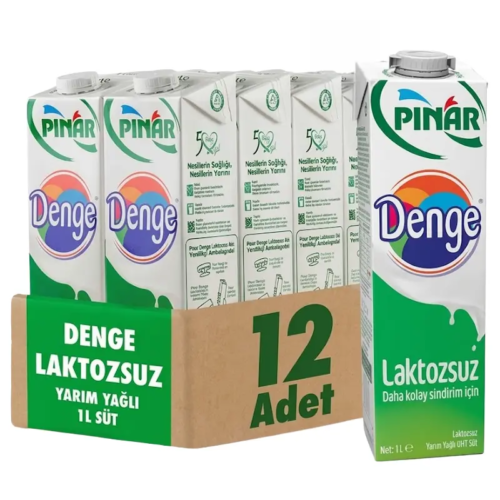 Pınar Tetrapak Denge Süt 1 Lt Laktozsuz 12'li Pınar Tetrapak Denge Süt 1 Lt Laktozsuz 12'li